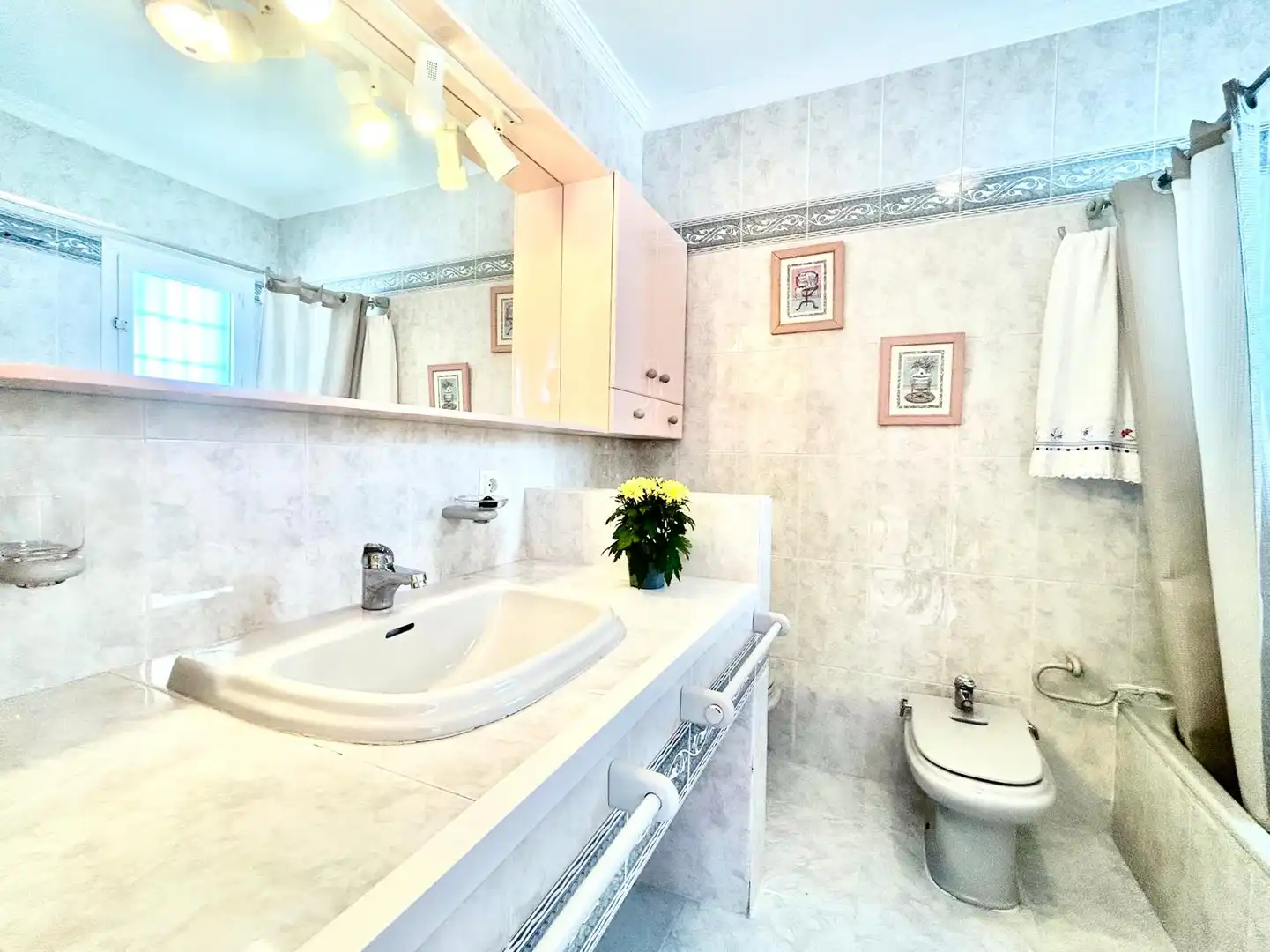 Baño de Casa adosada en venta en Roquetas de Mar con Aire acondicionado, Calefacción y Jardín privado