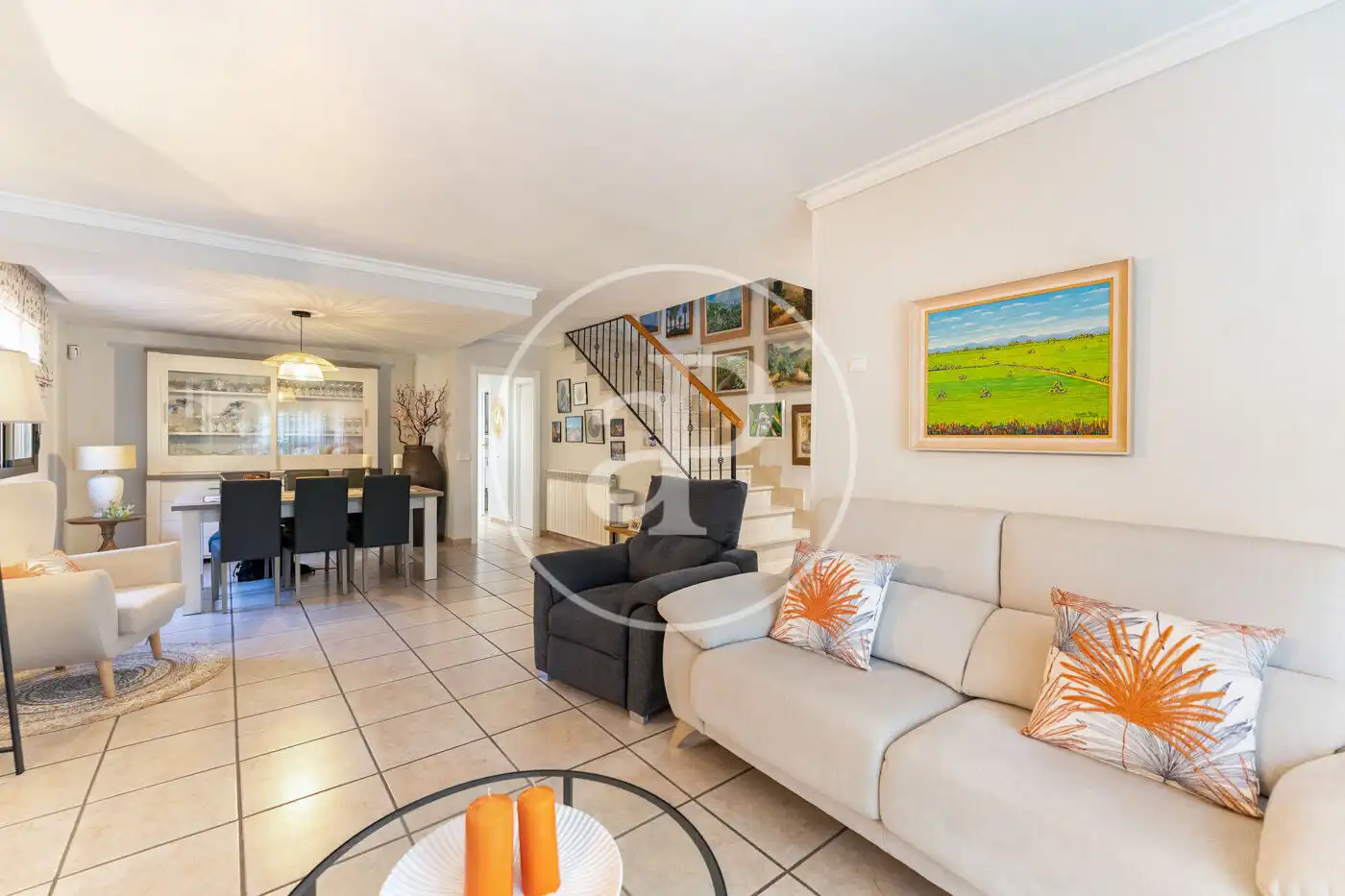 Sala de estar de Casa adosada en venta en  Palma de Mallorca con Aire acondicionado, Calefacción y Jardín privado