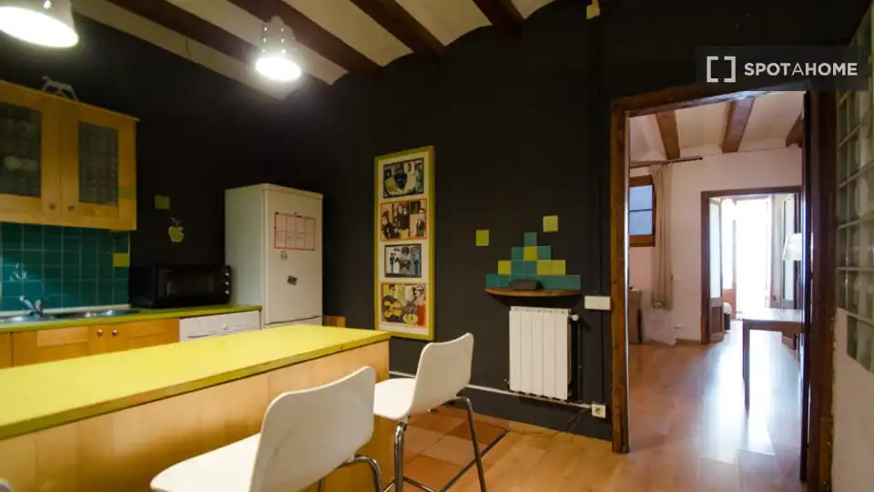 Cocina de Piso de alquiler en Barcelona con Aire acondicionado, Calefacción y Amueblado