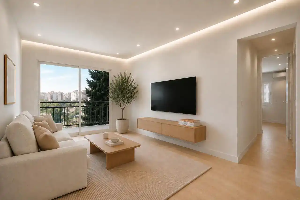 Sala d'estar de Pis en venda en  Madrid Capital amb Aire condicionat