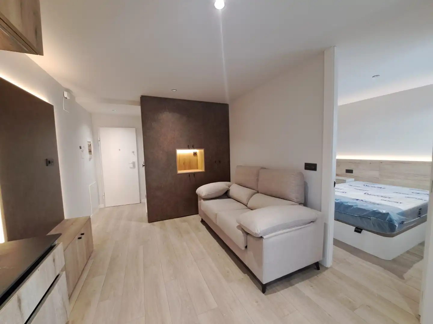 Sala d'estar de Apartament de lloguer en León Capital  amb Parquet, Moblat i Forn