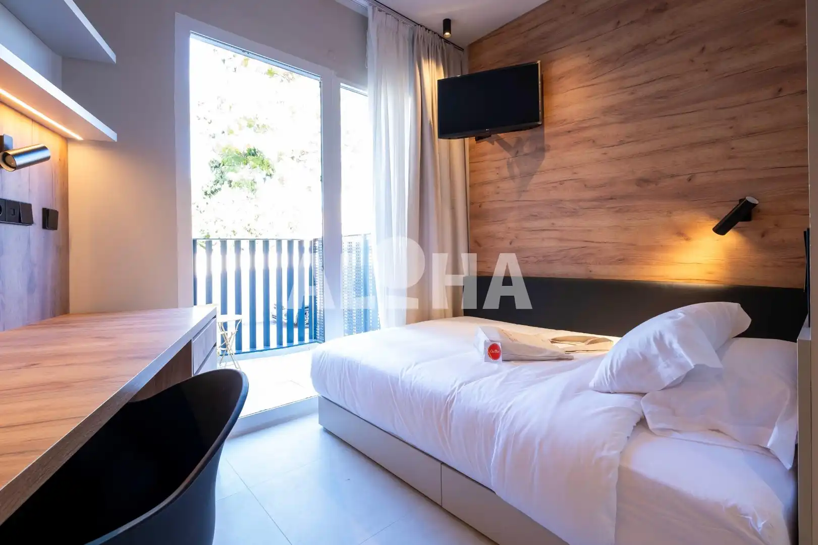 Schlafzimmer von Wohnung zur untervermieten in Alfara del Patriarca mit Klimaanlage, Heizung und Terrasse