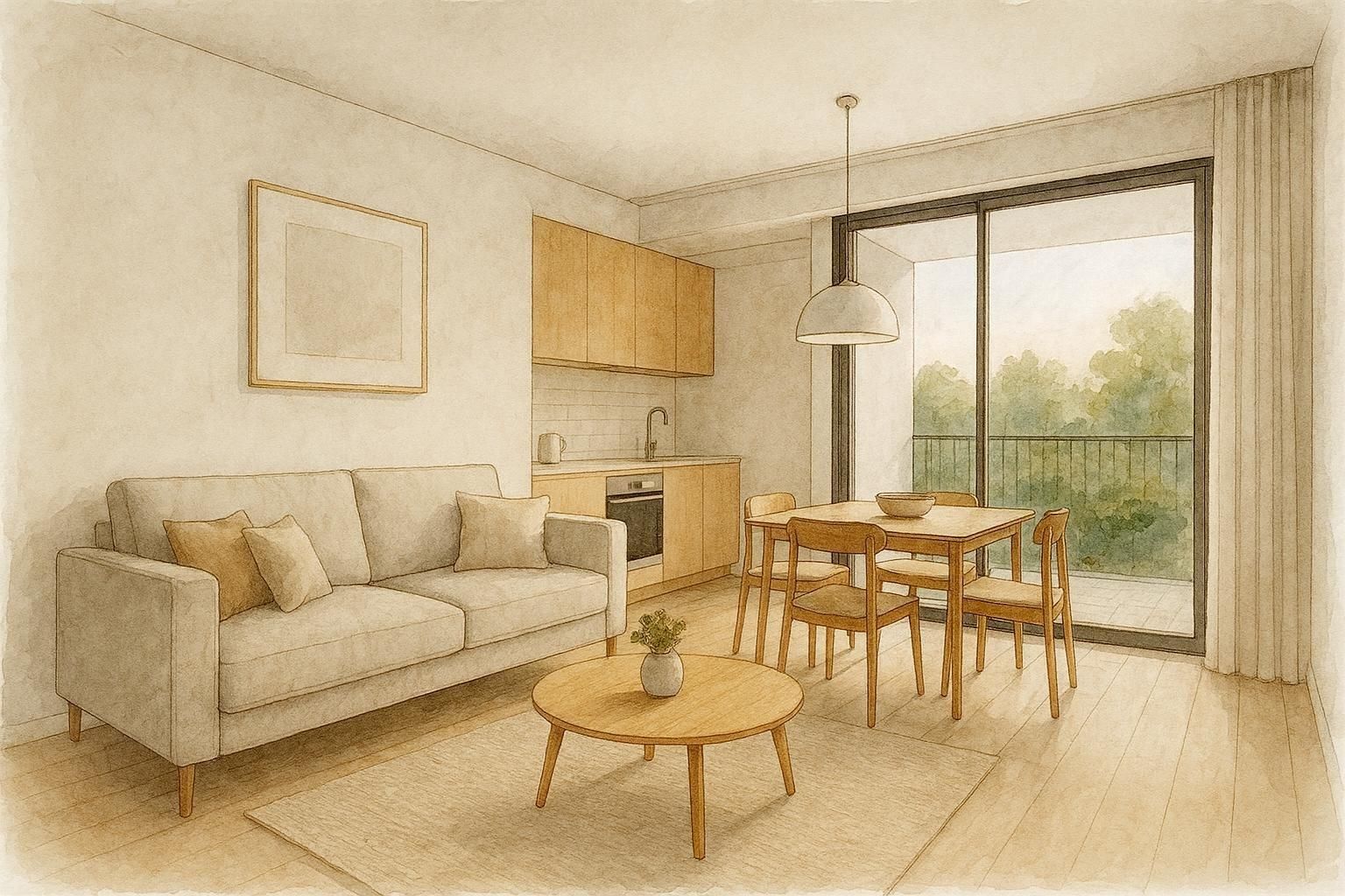 Wohnzimmer von Wohnung zum verkauf in Vilanova del Camí mit Heizung, Terrasse und Abstellraum