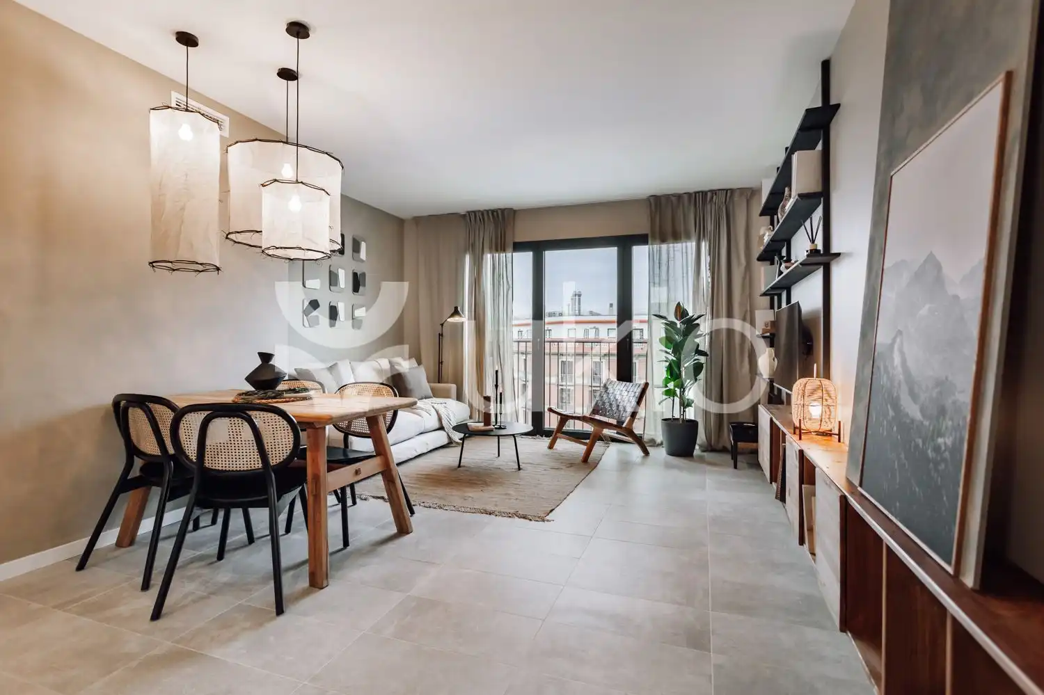 Sala de estar de Apartamento de alquiler en  Barcelona Capital con Aire acondicionado, Amueblado y Horno