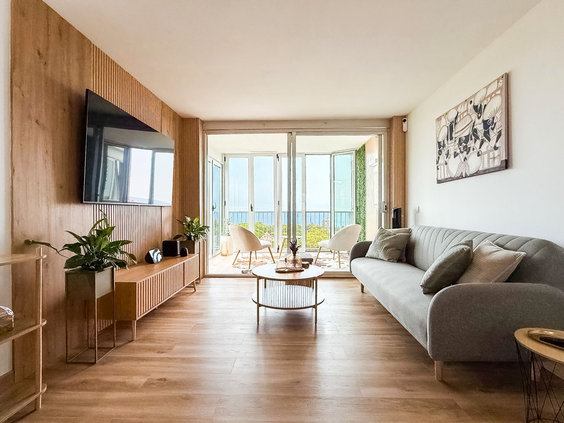 Living room of Flat for sale in Castell d'Aro, Platja d'Aro i s'Agaró  with Air Conditioner, Parquet flooring and Terrace
