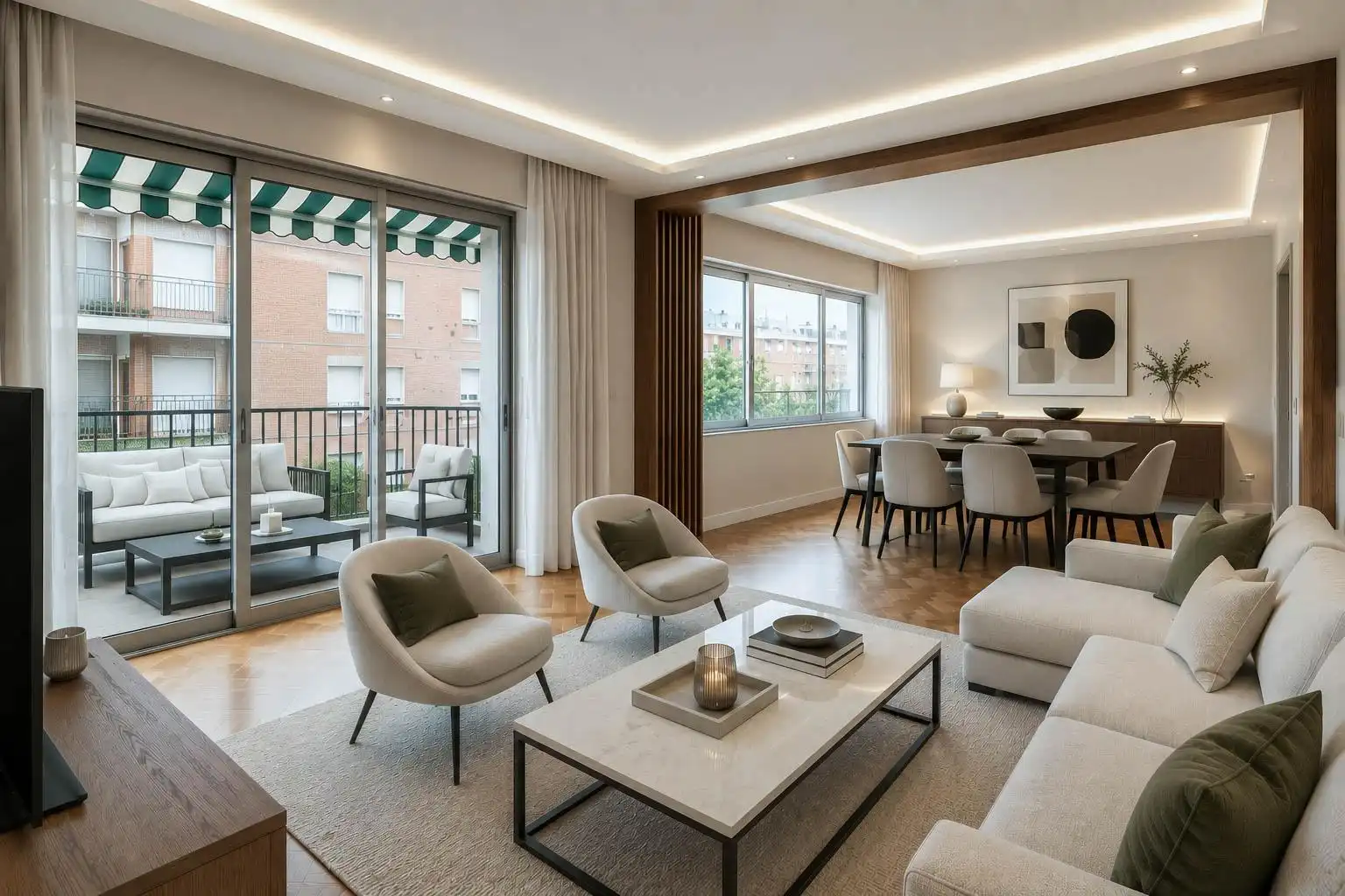 Sala d'estar de Pis en venda en Barcelona amb Calefacció, Parquet i Terrassa