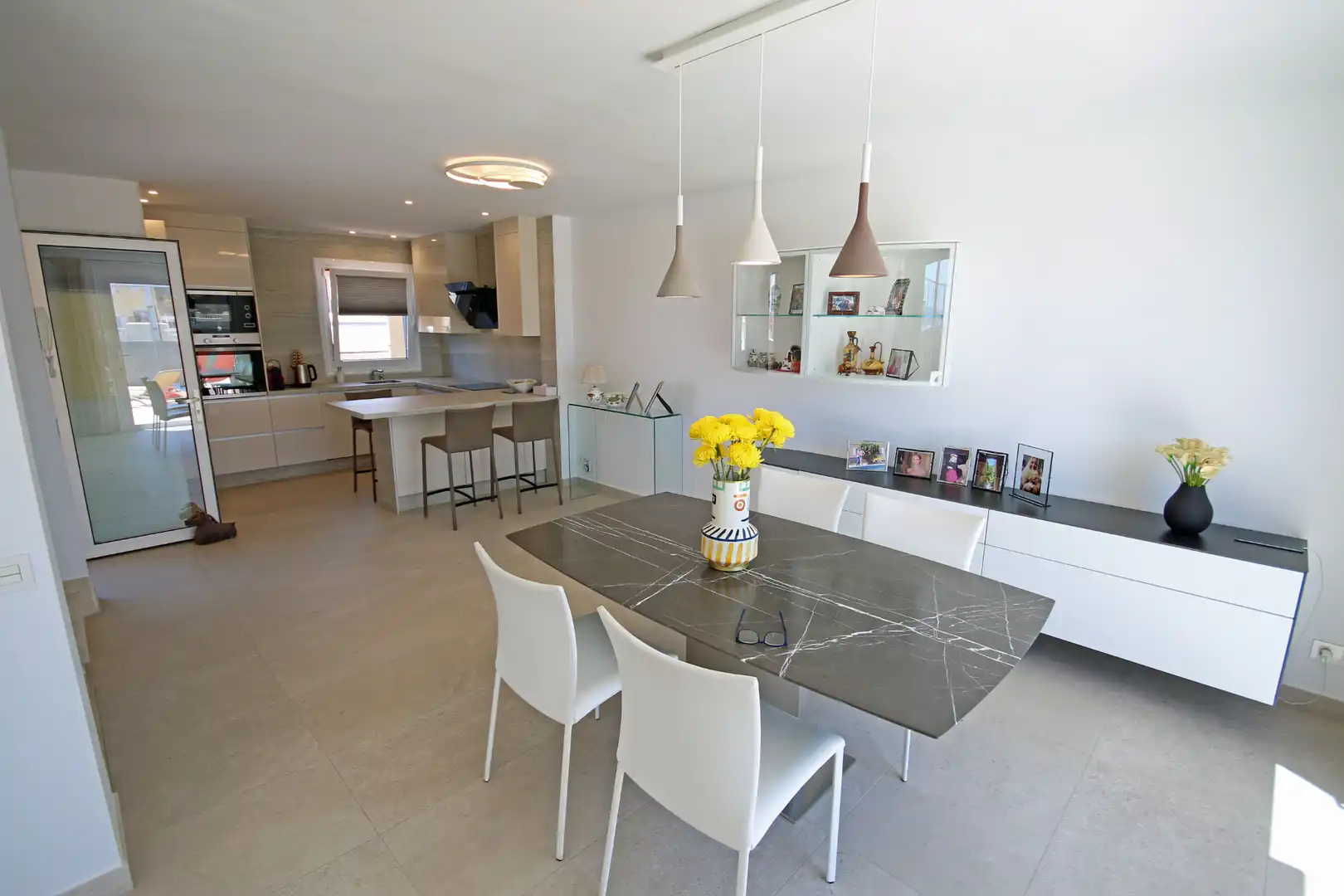 Dining room of Detached homes for sale in Granadilla de Abona  with Air Conditioner, Private garden and Swimming Pool