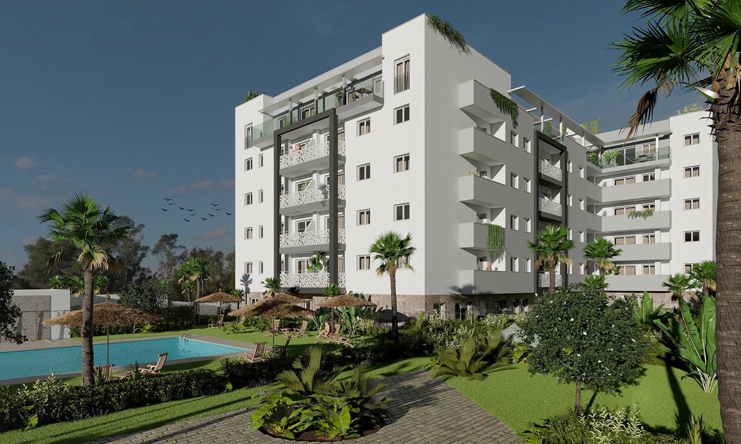 Vista exterior de Piso de alquiler en Bormujos con Aire acondicionado, Terraza y Piscina comunitaria