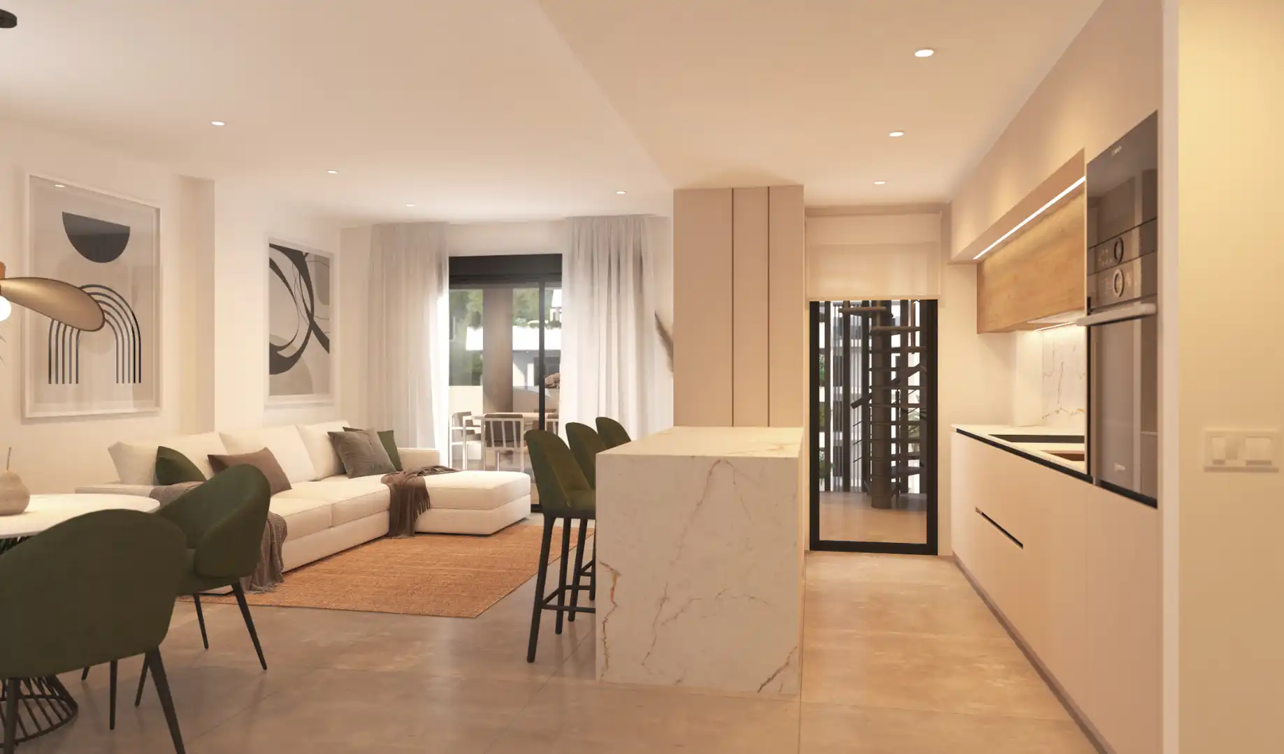 Wohnzimmer von Wohnung zum Verkauf in El Ejido mit Klimaanlage, Heizung und Terrasse