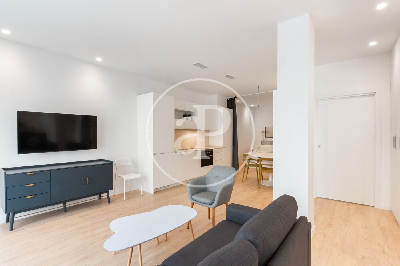 Sala d'estar de Loft de lloguer en  Valencia Capital amb Aire condicionat, Calefacció i Moblat