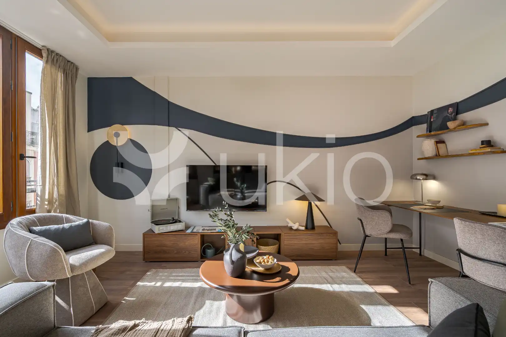 Sala de estar de Apartamento de alquiler en Madrid con Aire acondicionado, Calefacción y Amueblado