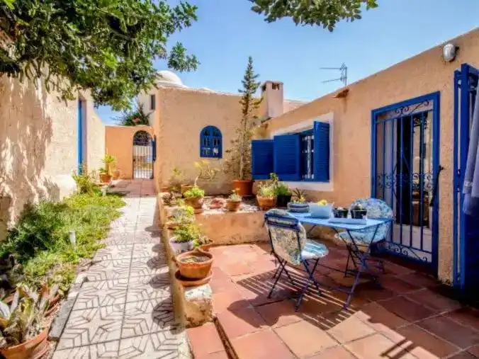 Garden of Flat for rent in Mojácar  with Air Conditioner, Private garden and Swimming Pool
