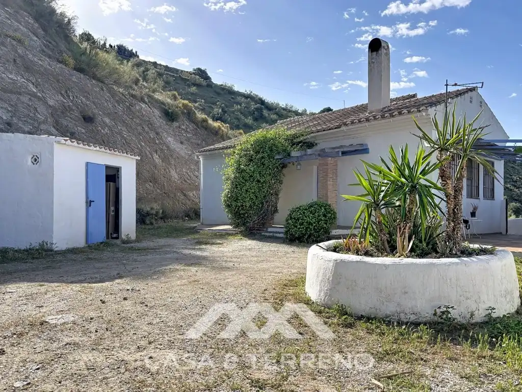Vista exterior de Casa o xalet en venda en Canillas de Aceituno amb Jardí privat, Terrassa i Piscina