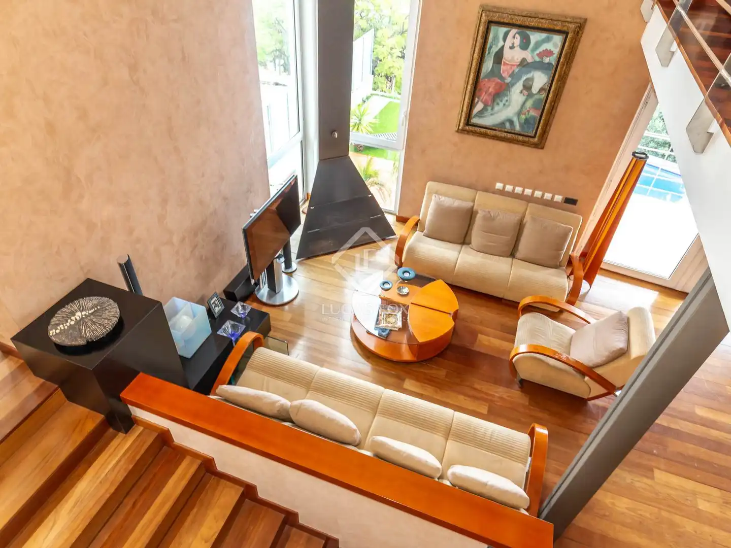 Wohnzimmer von Haus oder Chalet zum Verkauf in Esplugues de Llobregat mit Klimaanlage, Heizung und Privatgarten