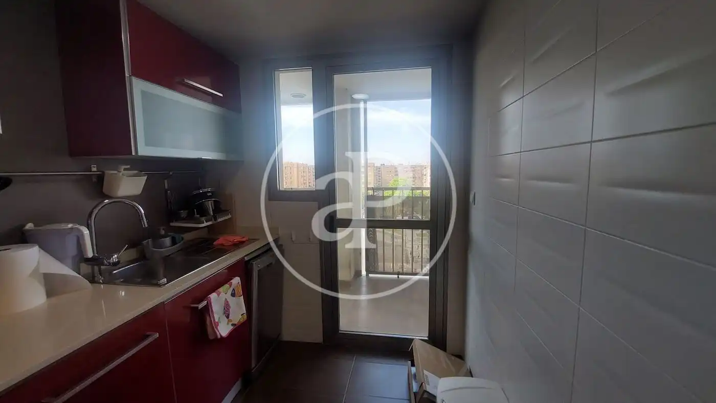 Kitchen of Flat for rent in Valencia  with Air Conditioner, Terrace and Furnished