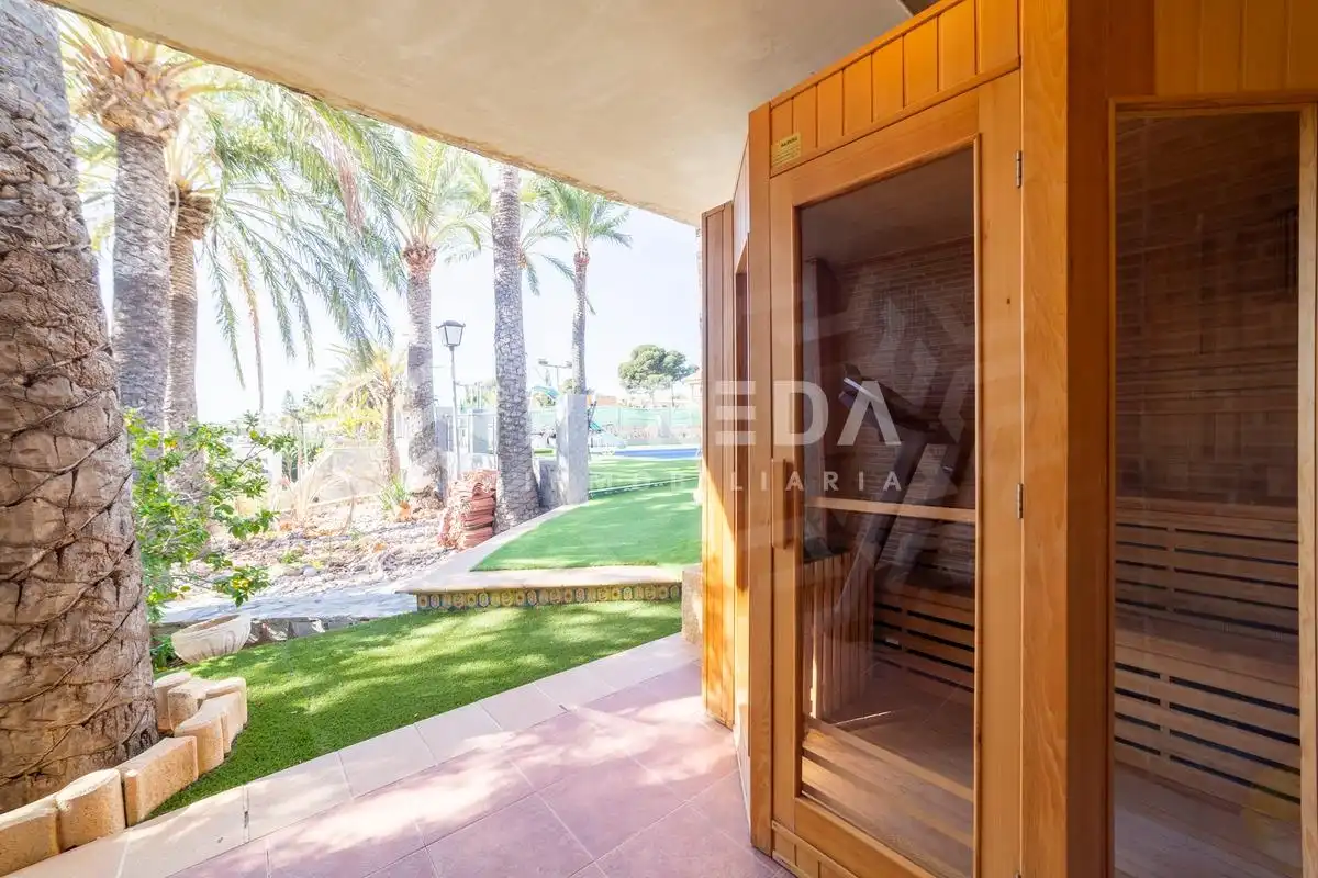 Garden of Houses for sale in Roquetas de Mar  with Private garden and Swimming Pool