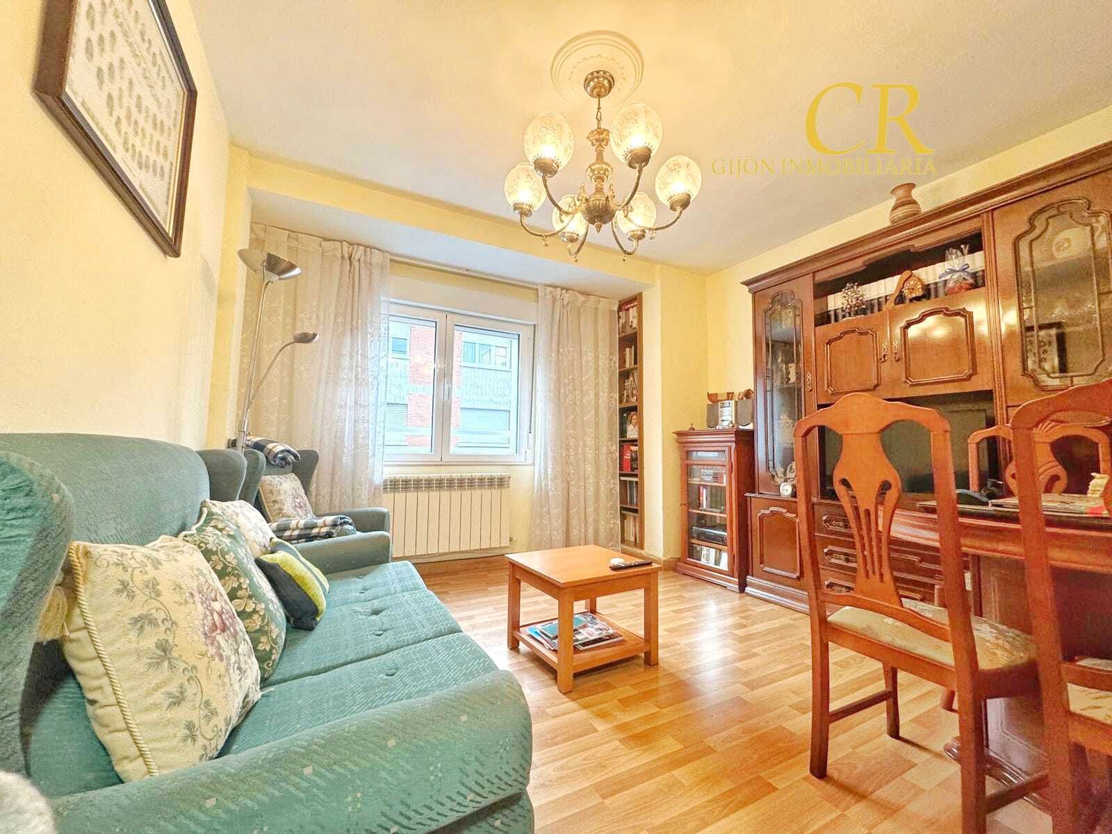 Living room of Flat for sale in Gijón   with Furnished