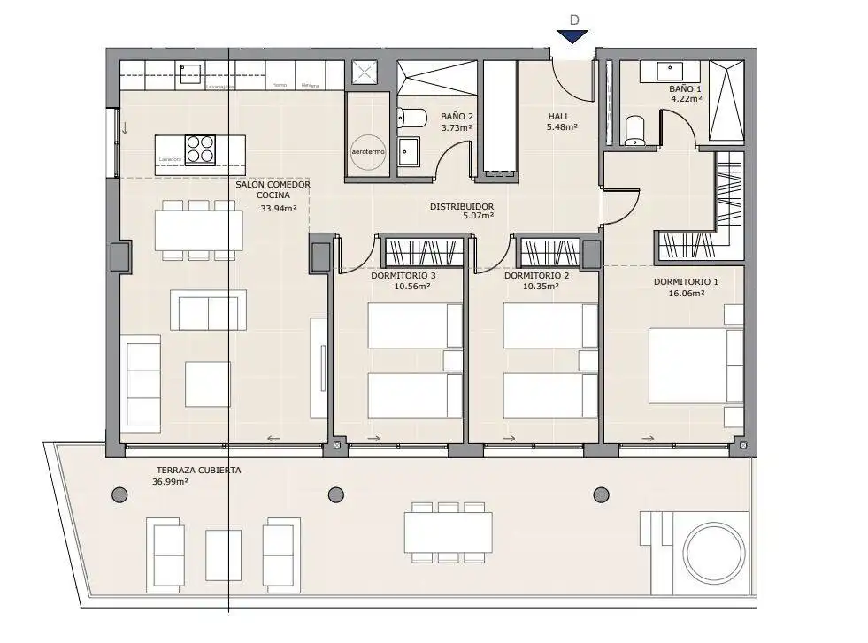 Apartamento con ascensor en venta en Las Gaviotas  - Carvajal, imagen 20