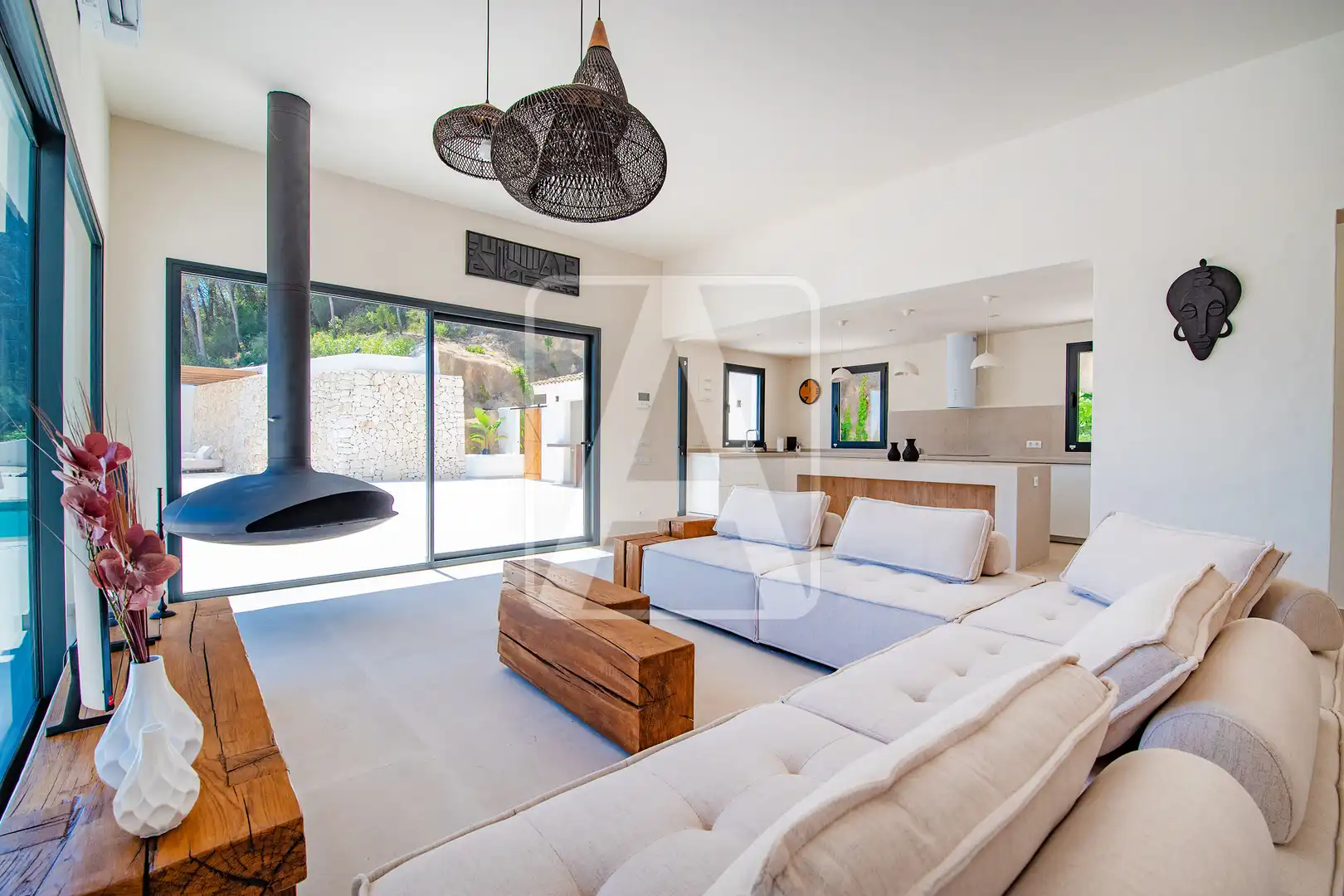 Sala d'estar de Finca rústica en venda en Benissa amb Aire condicionat, Calefacció i Jardí privat