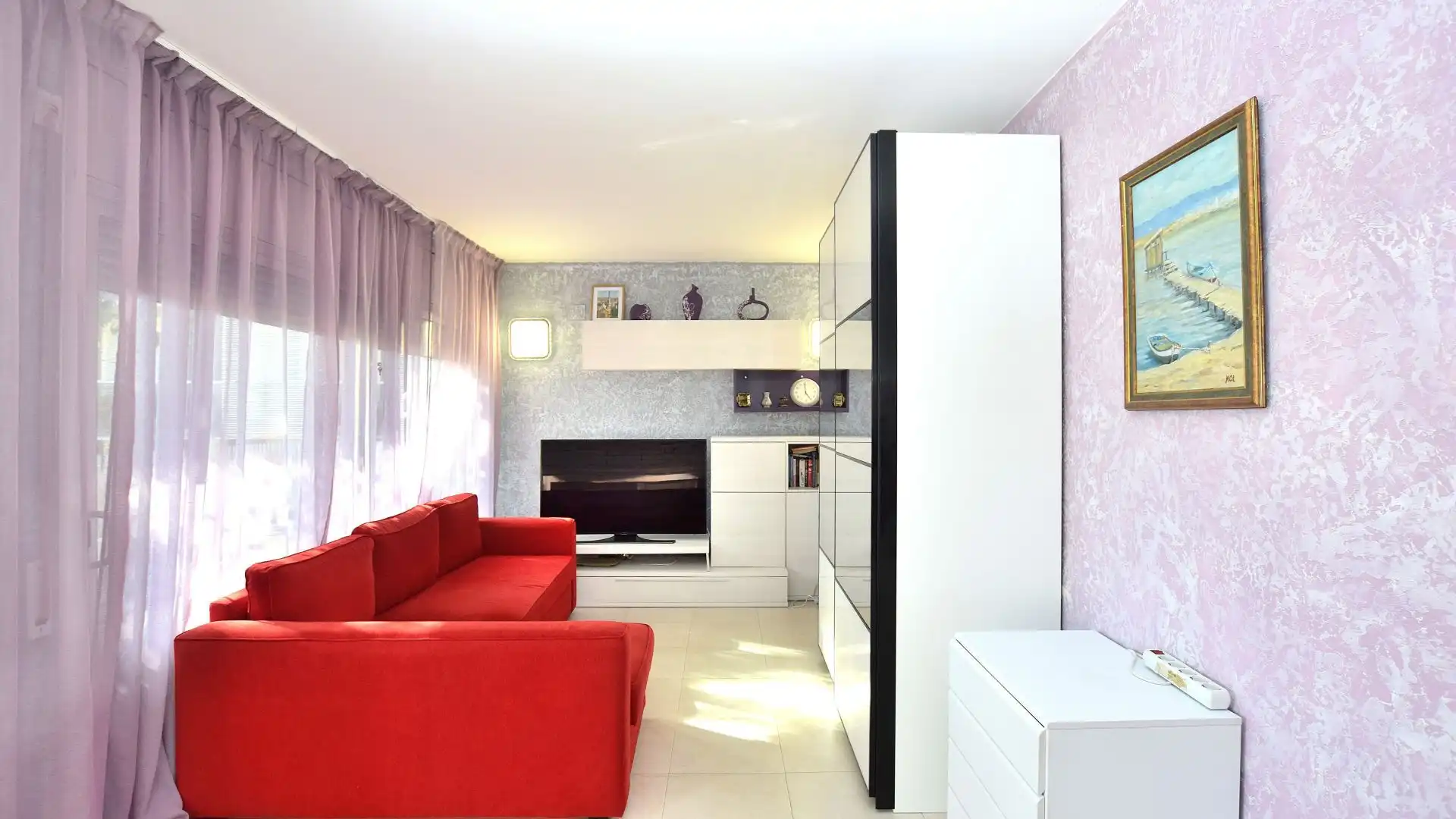 Wohnzimmer von Wohnung zum Verkauf in Salou mit Klimaanlage, Heizung und Privatgarten