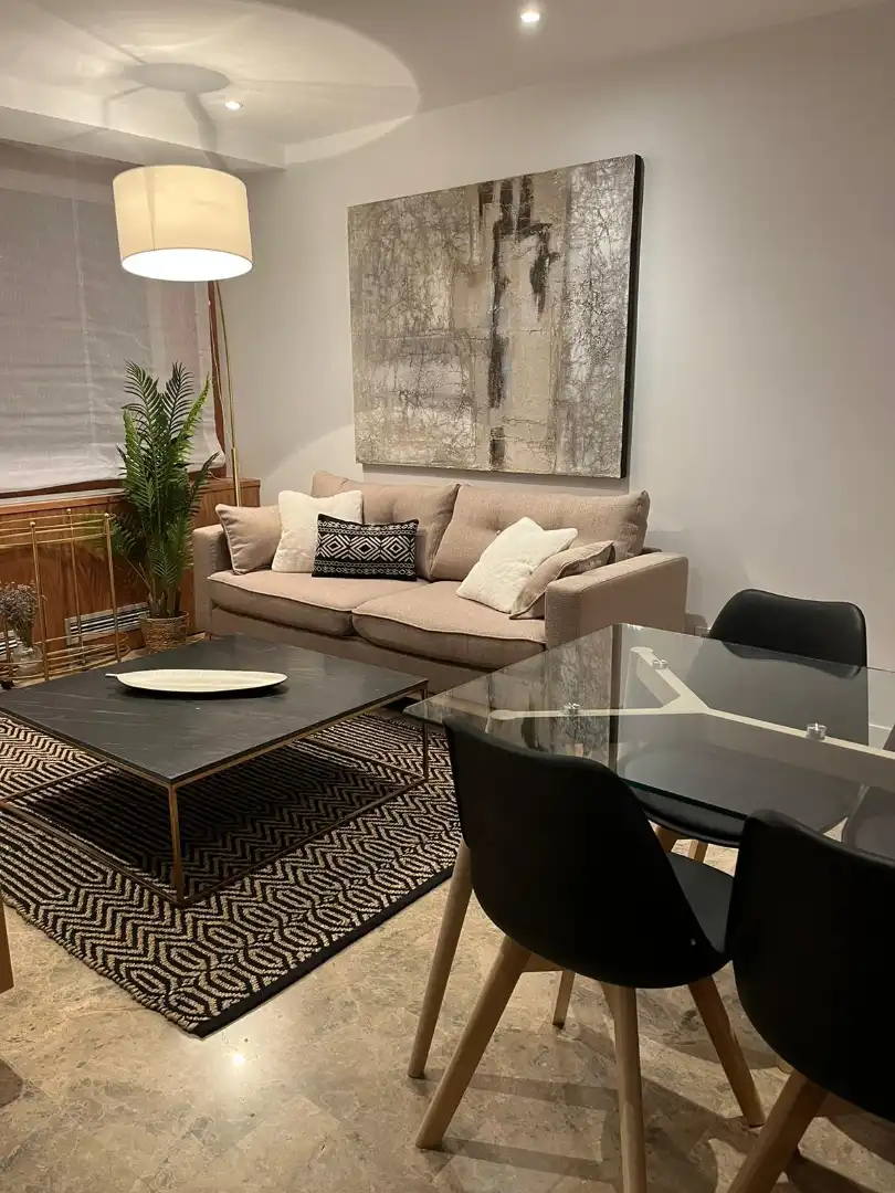 Sala d'estar de Apartament de lloguer en Madrid amb Aire condicionat, Calefacció i Moblat