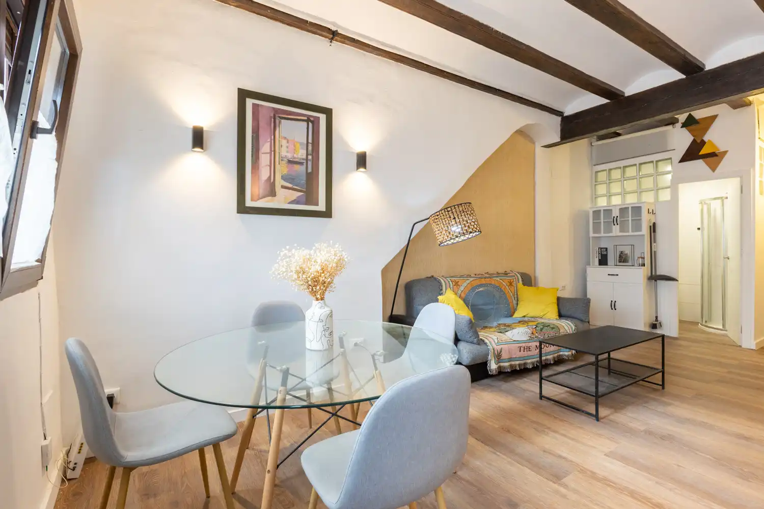 Wohnzimmer von Wohnung zur Miete in Valencia mit Klimaanlage, Heizung und Parkett
