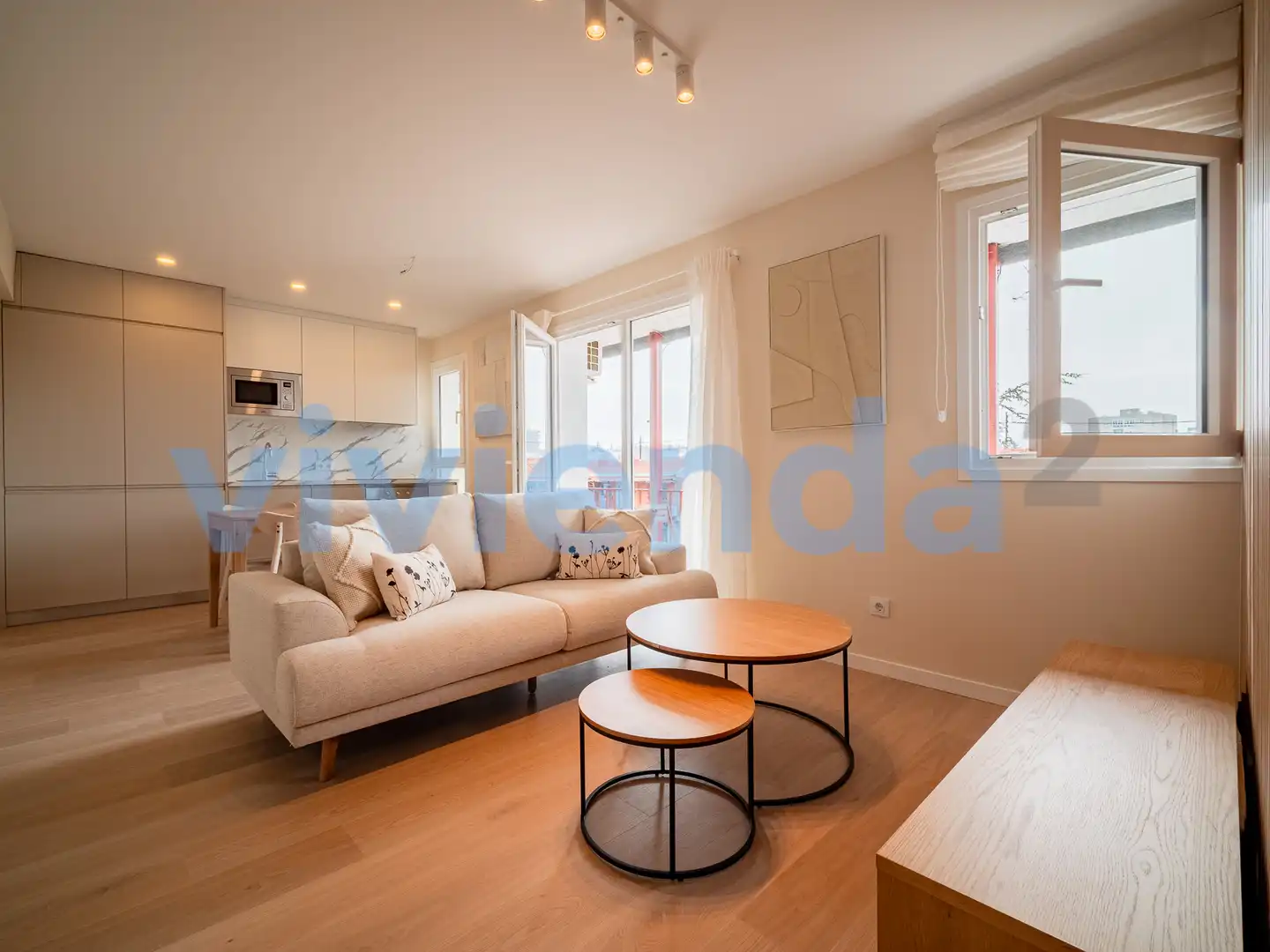 Wohnzimmer von Wohnung zur Miete in Madrid mit Klimaanlage, Heizung und Terrasse