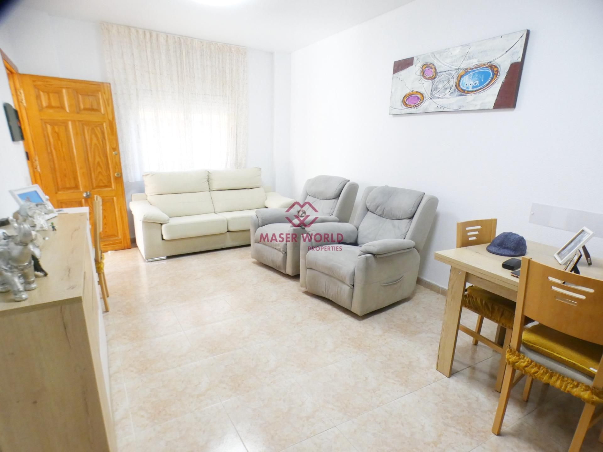 Sala d'estar de Apartament en venda en Mazarrón amb Aire condicionat, Terrassa i Traster