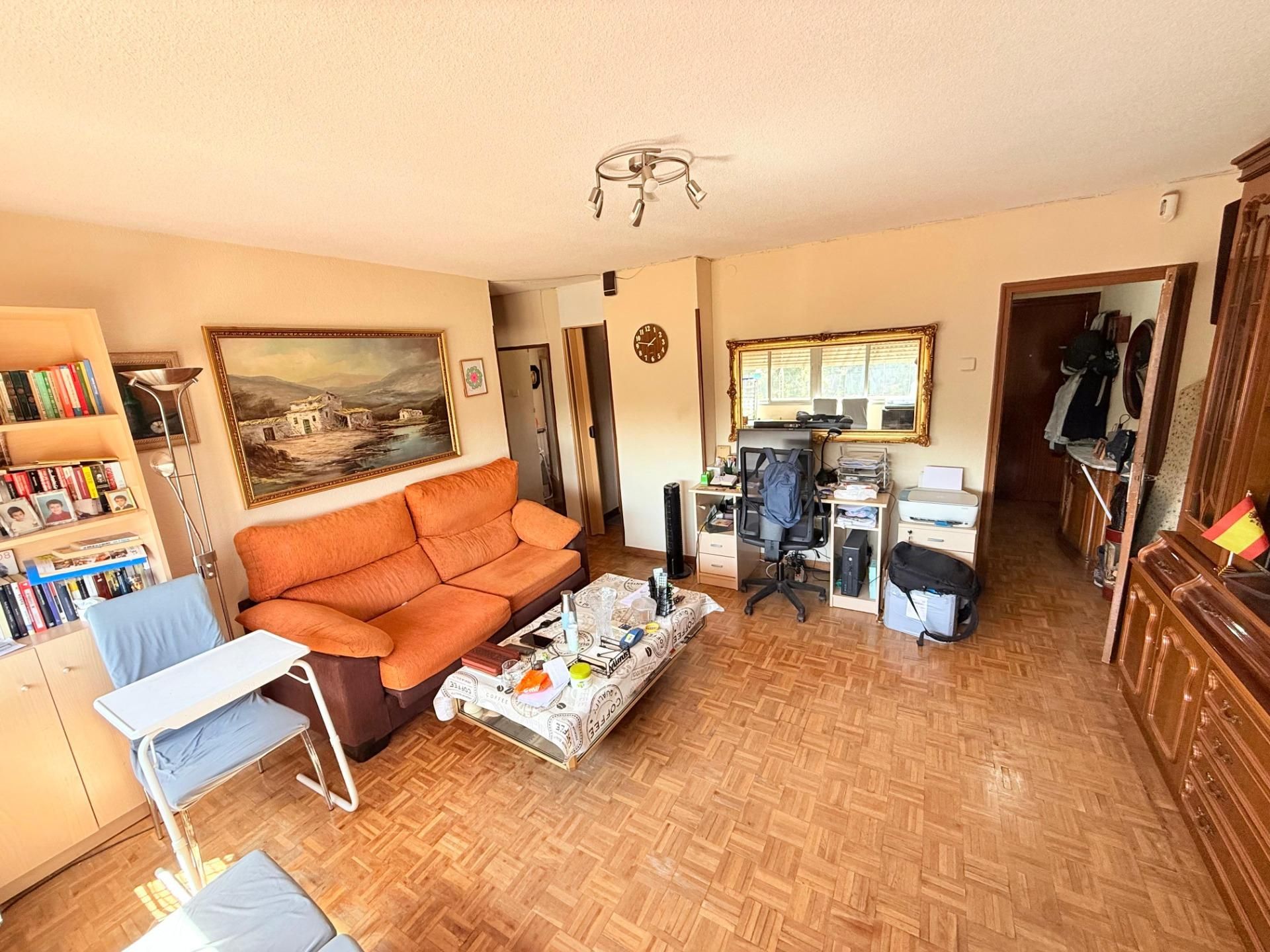Living room of Flat for sale in  Madrid Capital  with Heating and Parquet flooring