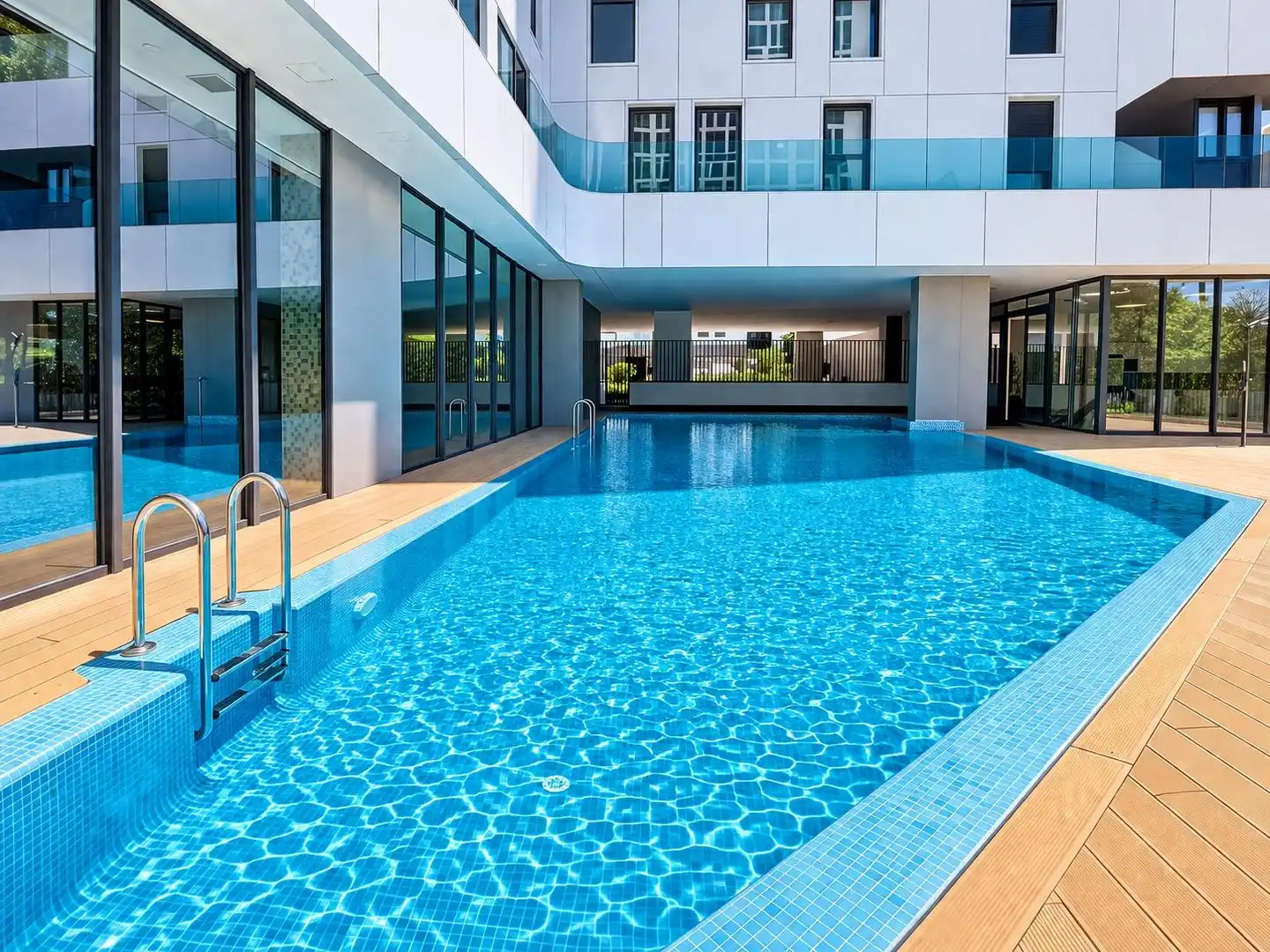 Swimming pool of Flat for sale in Valencia  with Air Conditioner, Heating and Private garden