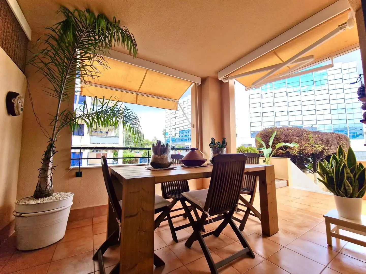 Terrasse von Wohnungen zum Verkauf in Dénia mit Klimaanlage, Heizung und Privatgarten