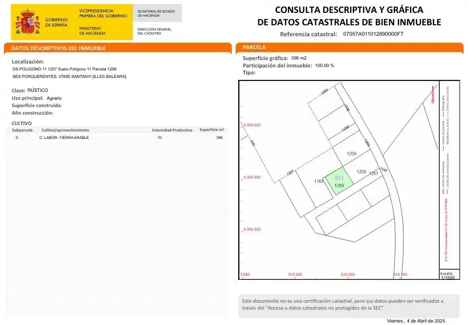Terreno rústico en venta en POLIGONO 11, imagen 3