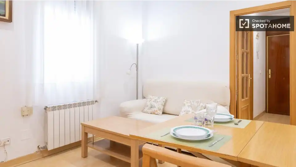 Living room of Flat for rent in Madrid  with Air Conditioner, Heating and Furnished