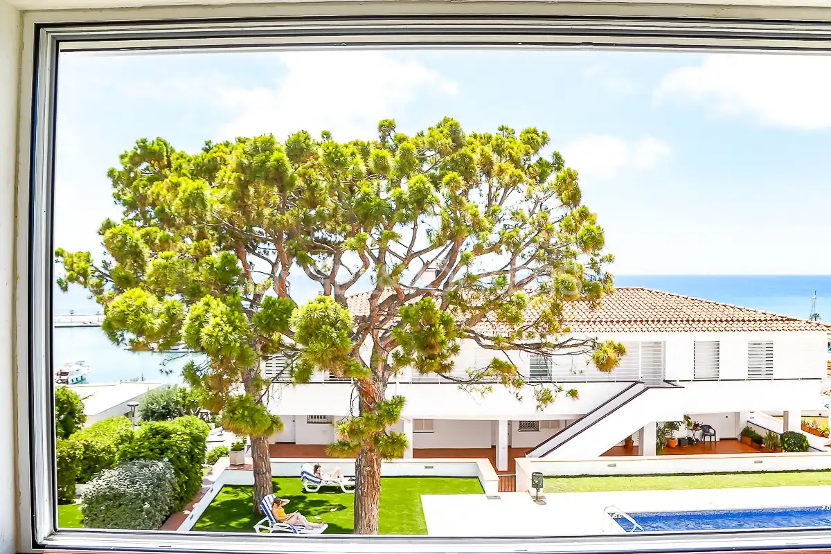 Garten von Wohnung zur Miete in Sitges mit Klimaanlage, Heizung und Schwimmbad