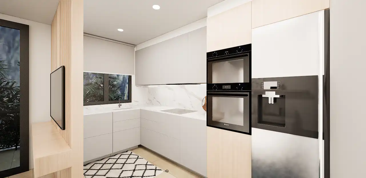 Cocina de Dúplex en venta en El Prat de Llobregat con Aire acondicionado, Calefacción y Jardín privado