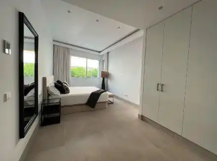 Schlafzimmer von Haus oder Chalet zur Miete in Santa Eulària des Riu mit Klimaanlage, Terrasse und Schwimmbad