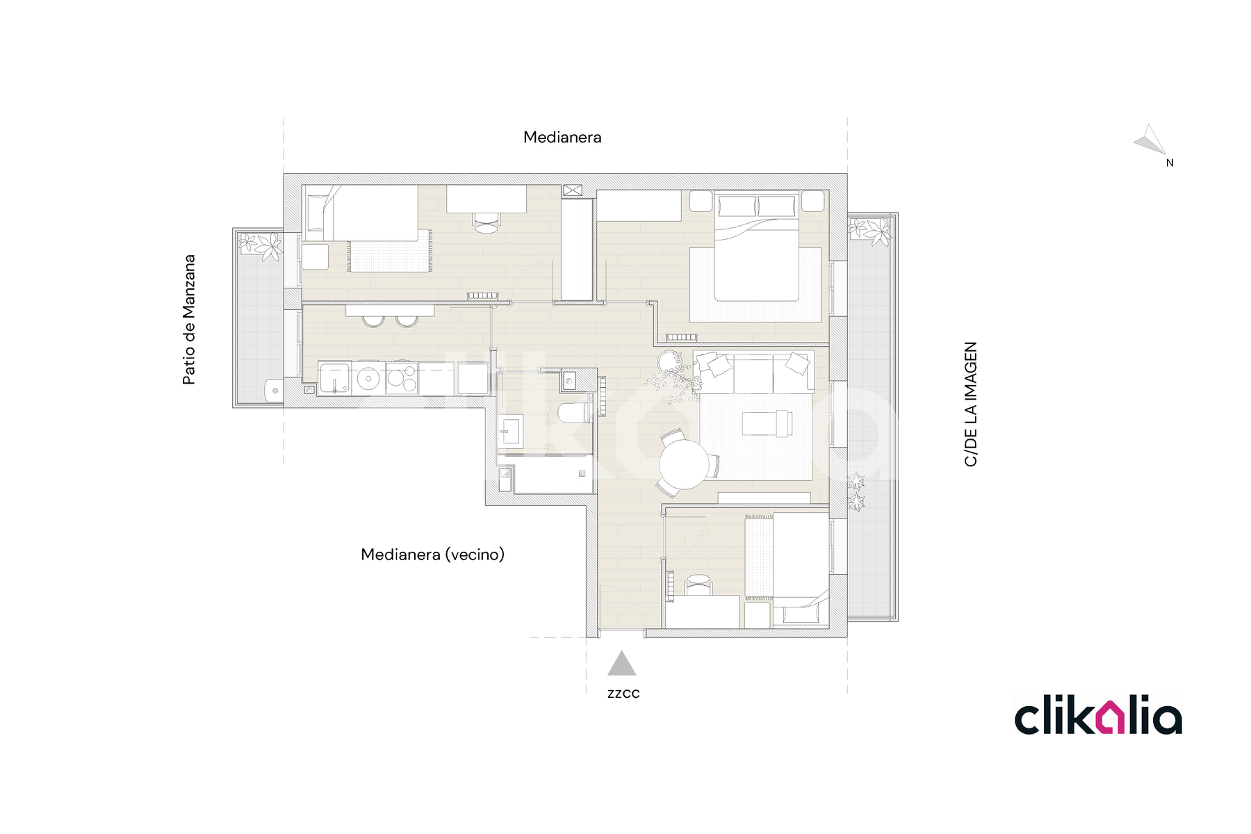 Flat to rent in  Madrid Capital  with Air Conditioner, Heating and Terrace