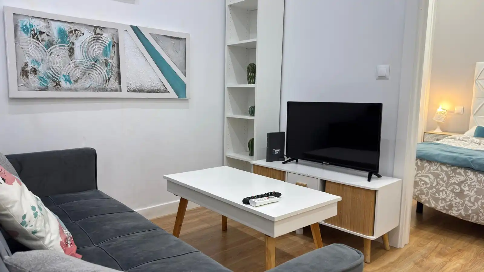 Sala de estar de Apartamento en venta en  Madrid Capital con Aire acondicionado, Calefacción y Amueblado