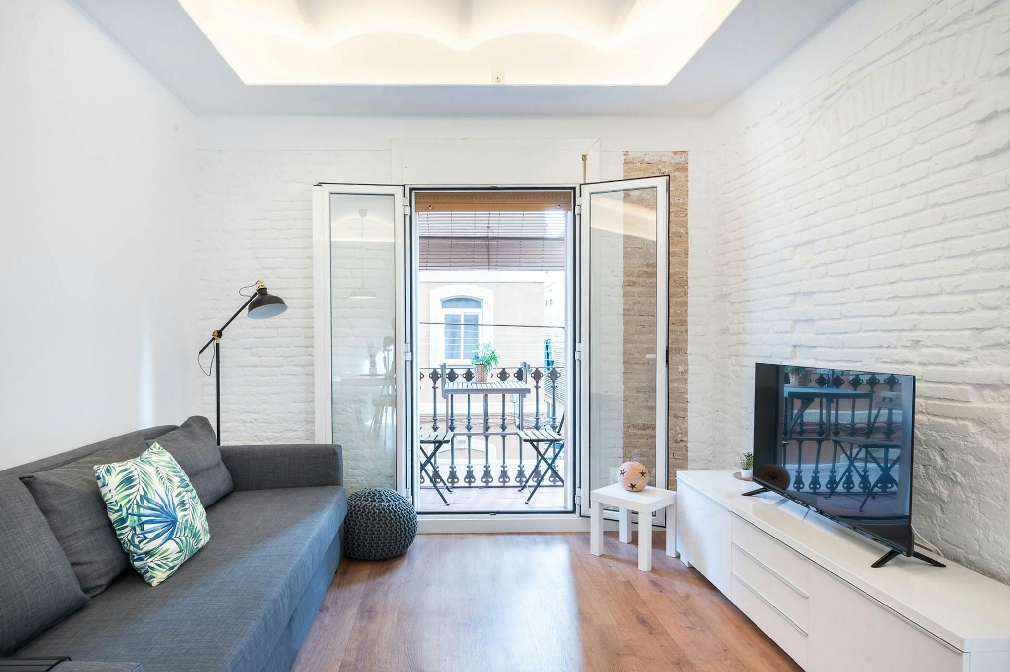 Sala de estar de Piso de alquiler en  Barcelona Capital con Aire acondicionado, Calefacción y Amueblado