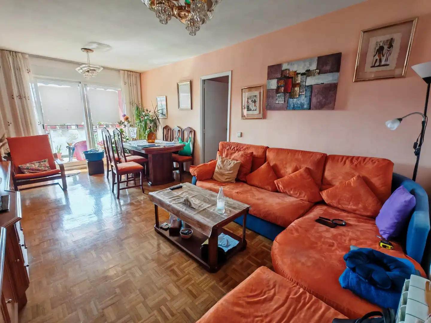 Sala d'estar de Pis en venda en Móstoles amb Calefacció, Parquet i Terrassa