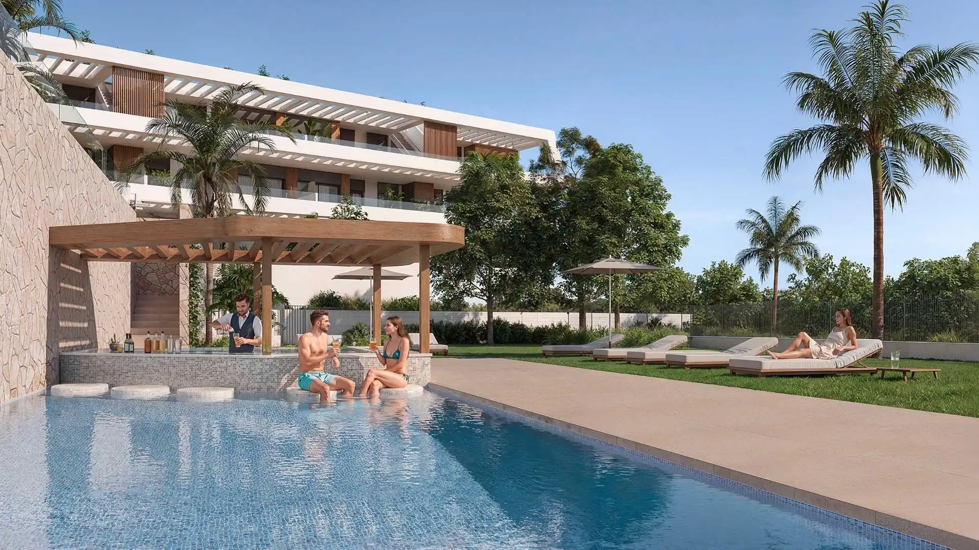 Piscina de Apartament en venda en Finestrat amb Aire condicionat, Calefacció i Terrassa