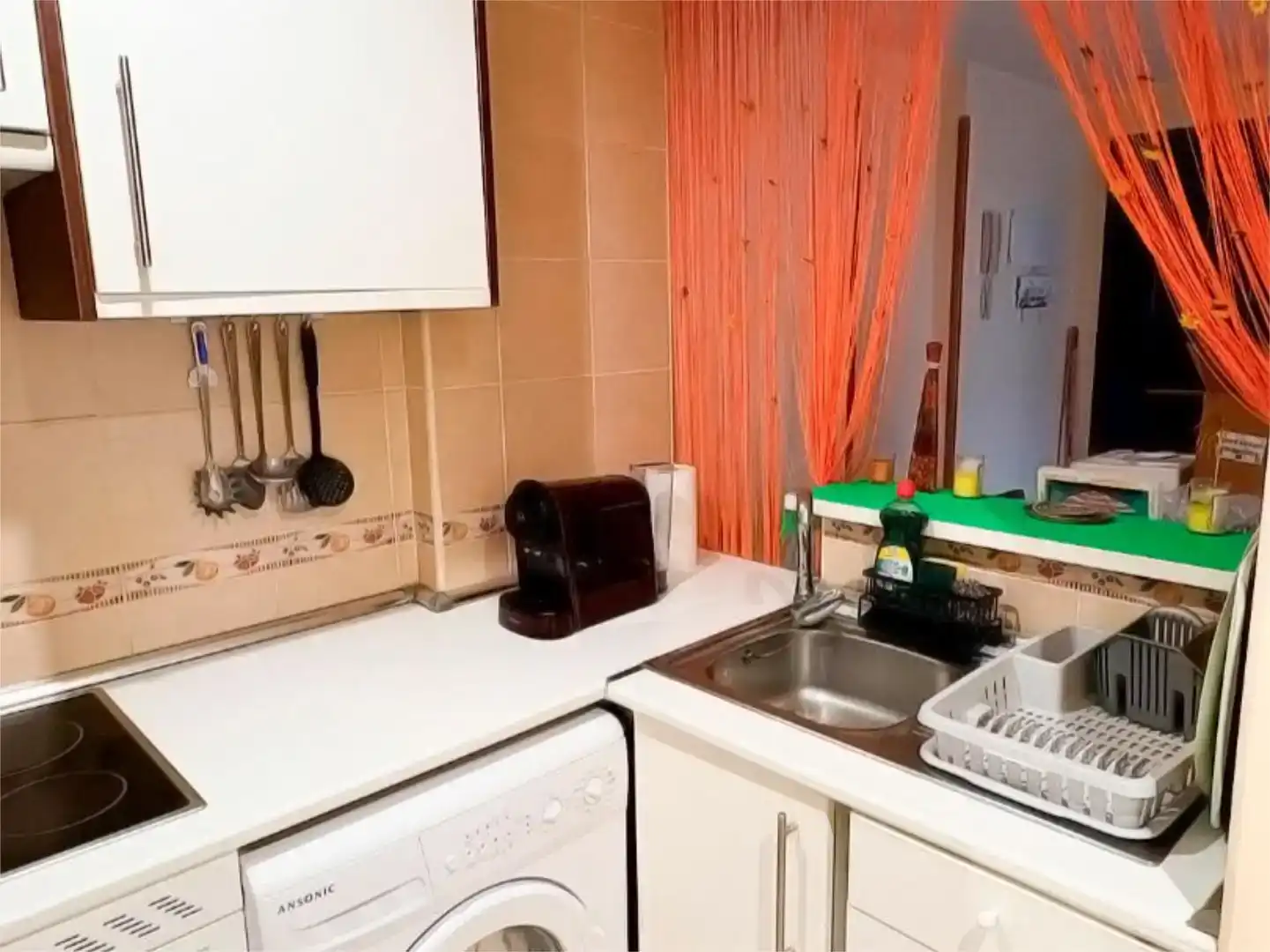 Cocina de Apartamento de alquiler en Bellreguard con Aire acondicionado, Jardín privado y Piscina
