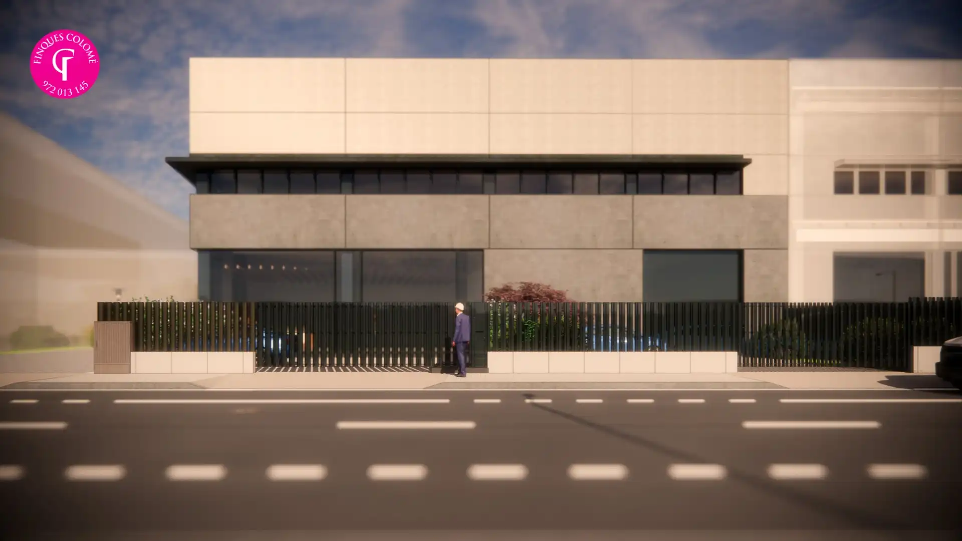 Vista exterior de Nave industrial de alquiler en Vilablareix