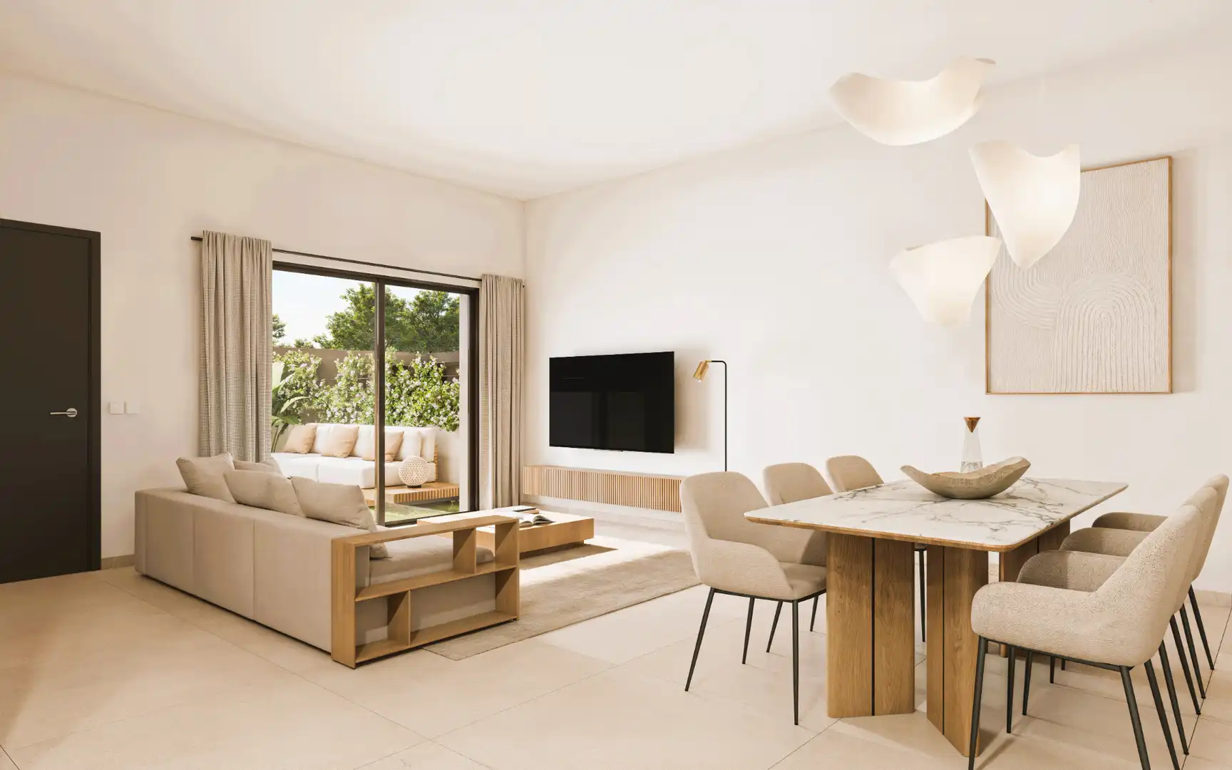 Sala de estar de Casa adosada en venta en Sencelles con Aire acondicionado, Jardín privado y Parquet