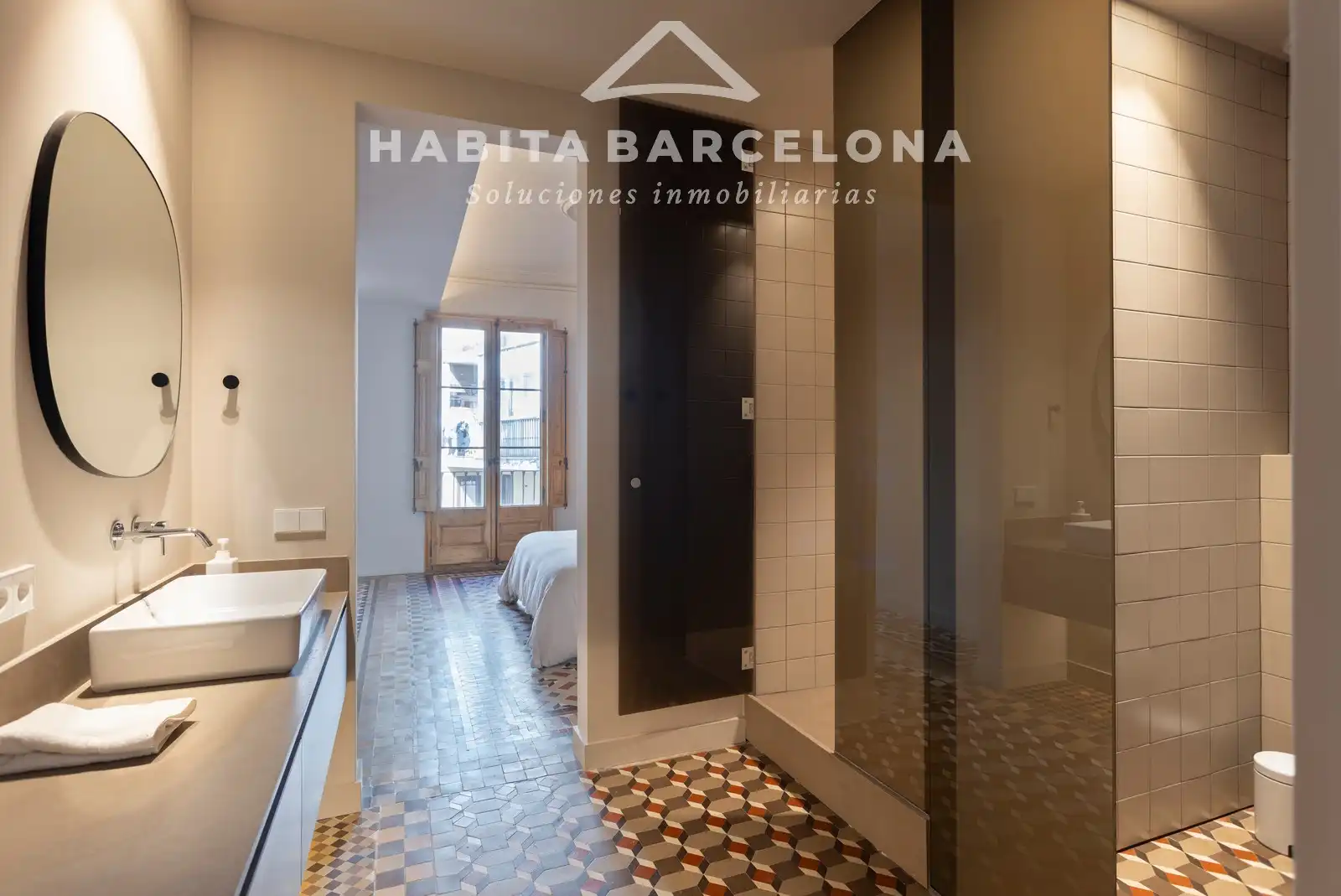 Schlafzimmer von Wohnung zur Miete in Barcelona mit Klimaanlage, Heizung und Parkett