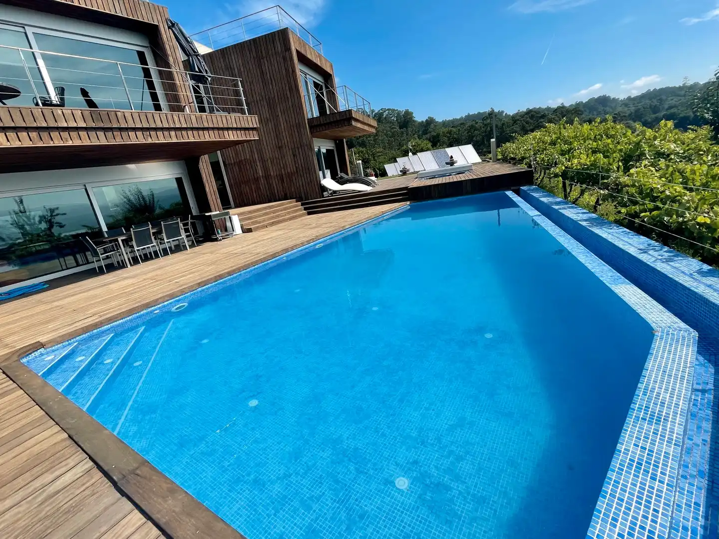 Swimming pool of Houses for rent in Vilaboa  with Private garden, Parquet flooring and Terrace