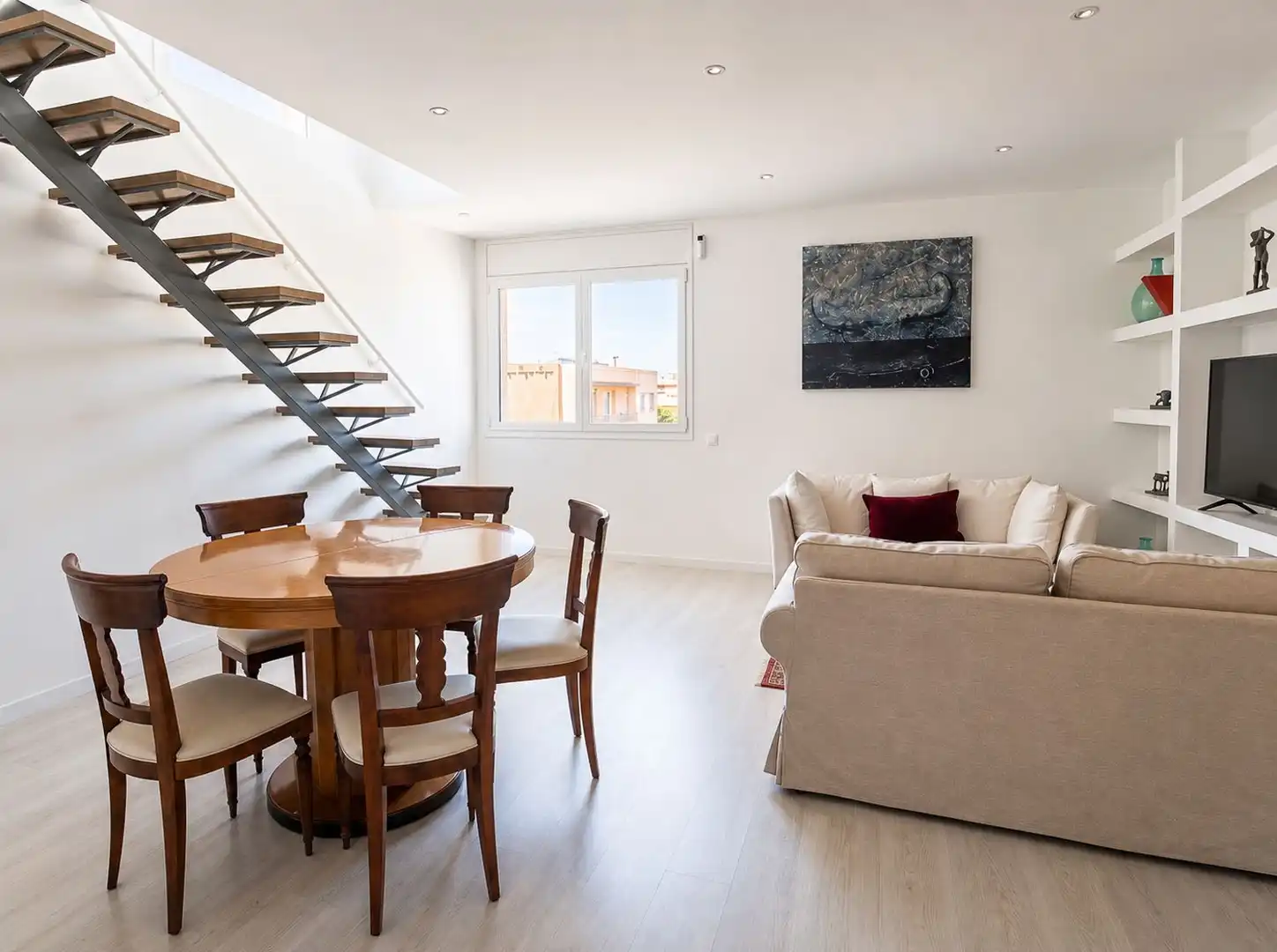 Sala d'estar de Àtic en venda en Barcelona amb Aire condicionat, Parquet i Moblat