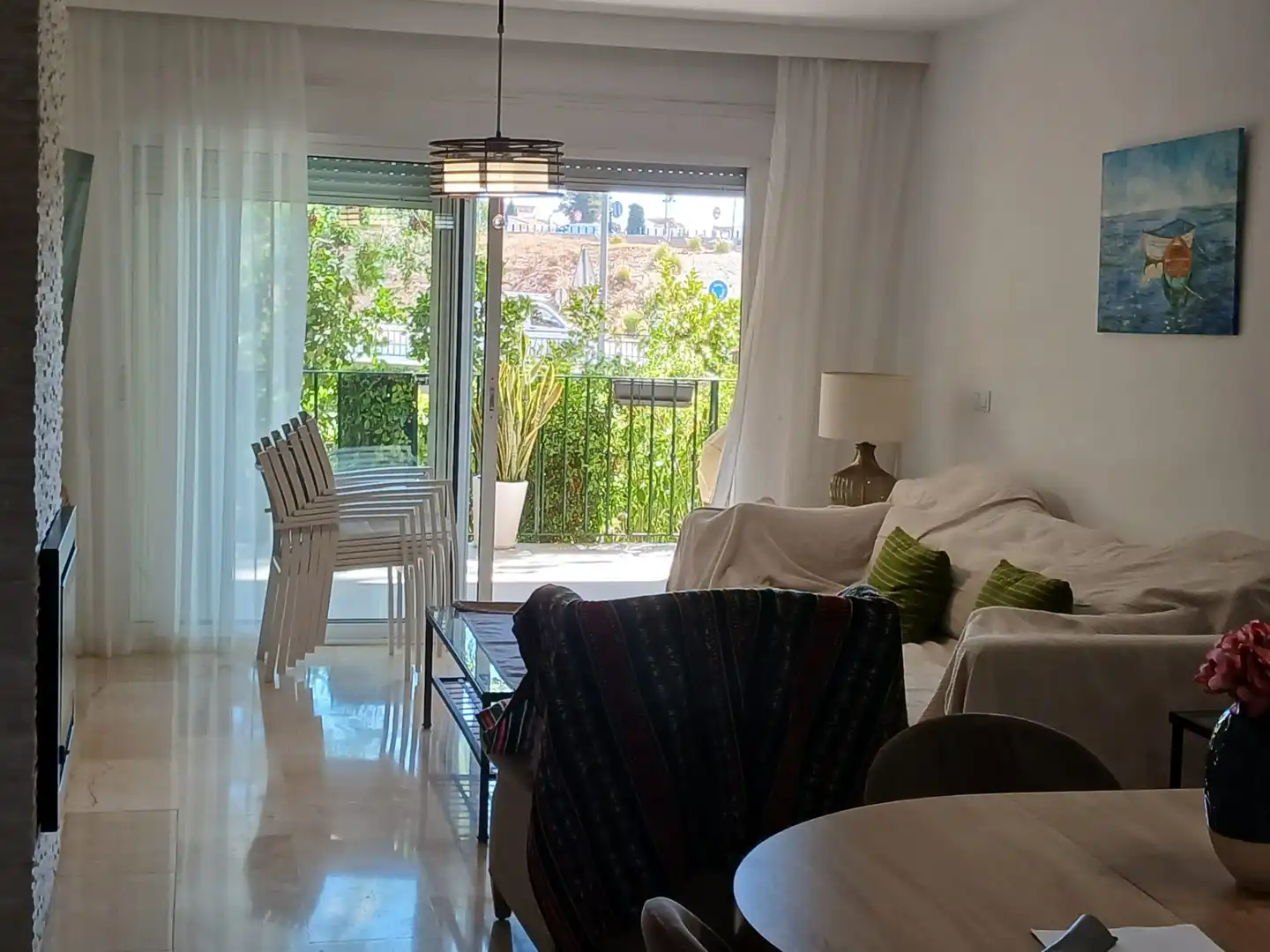 Sala d'estar de Planta baixa de lloguer en Marbella amb Aire condicionat, Calefacció i Terrassa