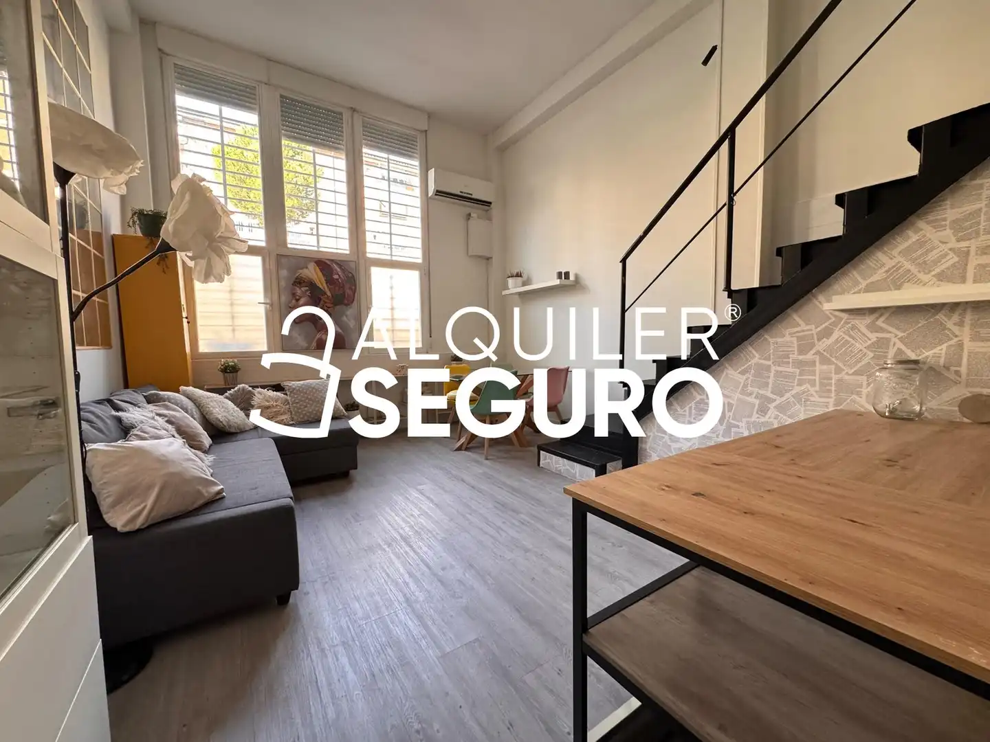 Wohnzimmer von Loft zur Miete in Madrid mit Klimaanlage, Heizung und Möbliert