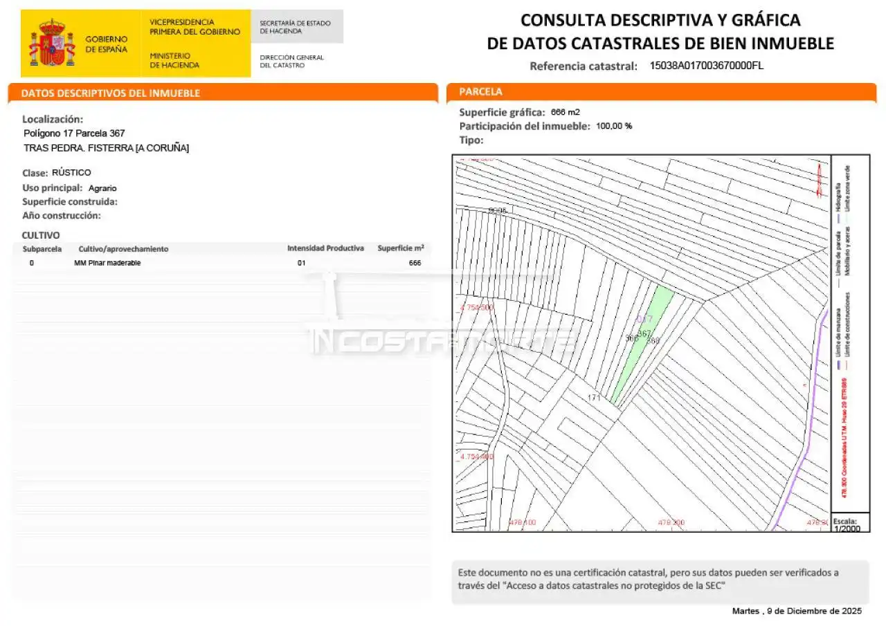 Land for sale in Fisterra